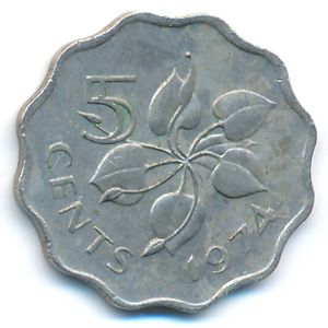 Swaziland, 5 cents, 1974