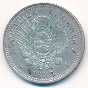 Argentina, 50 centavos, 1883