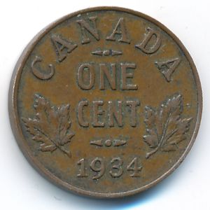 Канада, 1 цент (1934 г.)