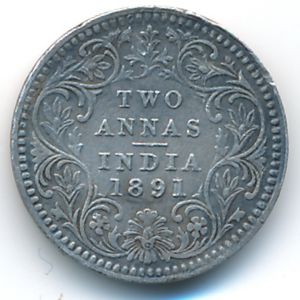 Британская Индия, 2 анны (1891 г.)