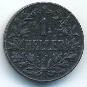 German East Africa, 1 heller, 1908