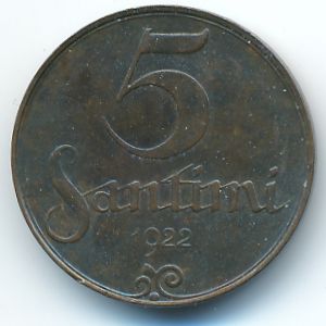 Латвия, 5 сантим (1922 г.)