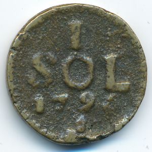 Luxemburg, 1 sol, 1795