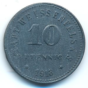 Вайсенфельс., 10 пфеннигов (1918 г.)