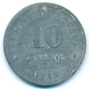 Вайсенфельс., 10 пфеннигов (1919 г.)