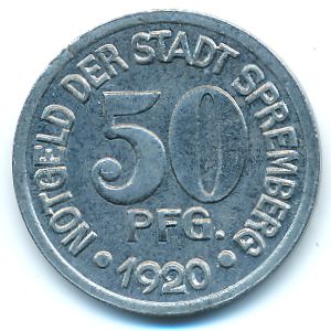 Шпремберг., 50 пфеннигов (1920 г.)