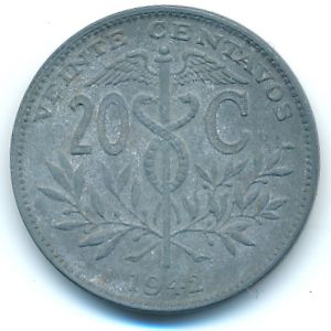 Боливия, 20 сентаво (1942 г.)