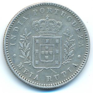 Португальская Индия, 1/2 рупии (1881 г.)