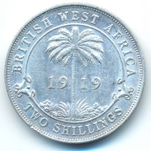 British West Africa, 2 shillings, 1919