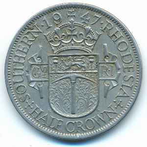 Southern Rhodesia, 1/2 crown, 1947