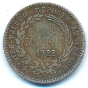 Martinique, 50 centimes, 1922