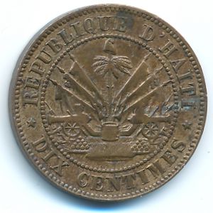 Haiti, 10 centimes, 1863