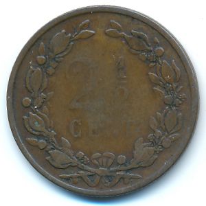 Нидерланды, 2 1/2 цента (1877 г.)