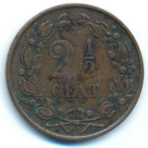 Нидерланды, 2 1/2 цента (1881 г.)