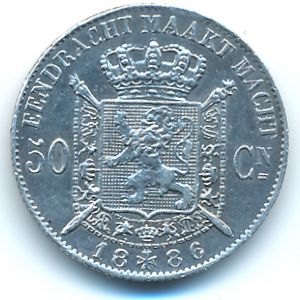 Бельгия, 50 сентим (1886 г.)