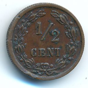 Нидерланды, 1/2 цента (1901 г.)