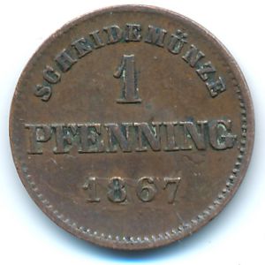 Бавария, 1 пфеннинг (1867 г.)