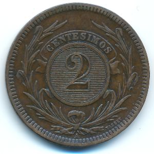 Уругвай, 2 сентесимо (1869 г.)