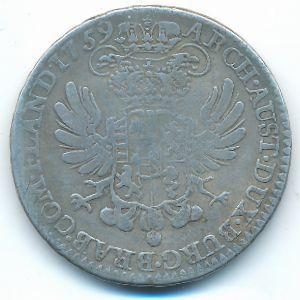 Австрийские Нидерланды, 1/2 кроненталера (1756 г.)