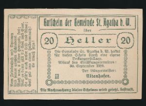 Нотгельды Австрии, 20 геллеров (1920 г.)