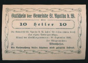 Нотгельды Австрии, 10 геллеров (1920 г.)