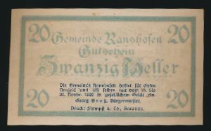 Нотгельды Австрии, 20 геллеров (1920 г.)
