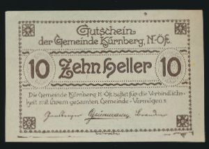 Нотгельды Австрии, 10 геллеров (1920 г.)
