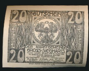 Нотгельды Австрии, 20 геллеров (1920 г.)