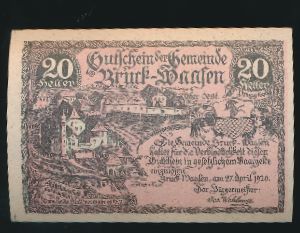 Нотгельды Австрии, 20 геллеров (1920 г.)