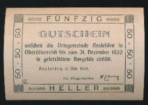 Нотгельды Австрии, 50 геллеров (1920 г.)