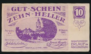 Нотгельды Австрии, 10 геллеров (1920 г.)