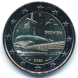 Germany, 2 евро, 2026