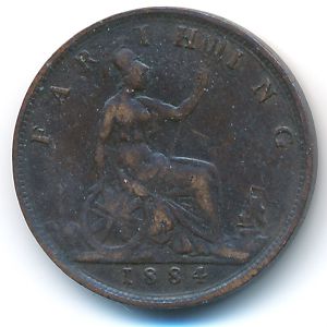 Великобритания, 1 фартинг (1884 г.)