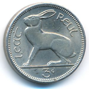Ireland, 3 pence, 1966