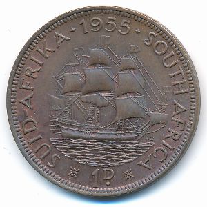 South Africa, 1 penny, 1955