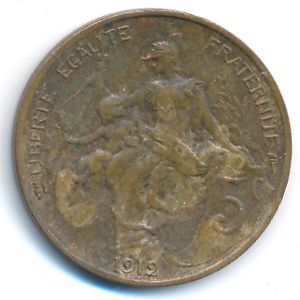 France, 5 centimes, 1912