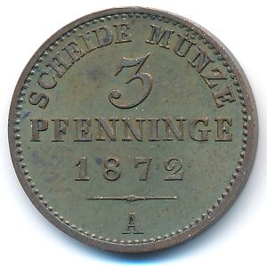 Prussia, 3 pfenning, 1872
