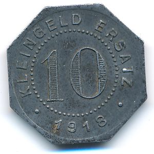 Rottenburg., 10 пфеннигов, 1918