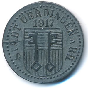 Юрдинген., 10 пфеннигов (1917 г.)
