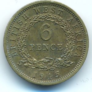 Британская Западная Африка, 6 пенсов (1945 г.)
