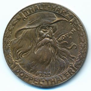 Тале., 2 талера (1923 г.)