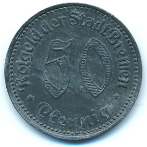 Бремен., 50 пфеннигов (1921 г.)
