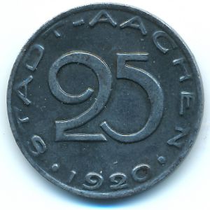 Ахен., 25 пфеннигов (1920 г.)