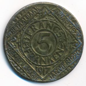 Гент, 5 франков (1917 г.)