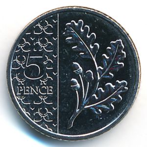 Great Britain, 5 пенсов, 2023