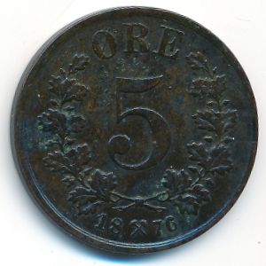 Норвегия, 5 эре (1876 г.)