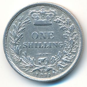 Великобритания, 1 шиллинг (1874 г.)