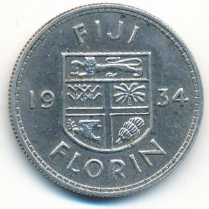 Fiji, 1 florin, 1934