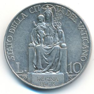 Ватикан, 10 лир (1931 г.)