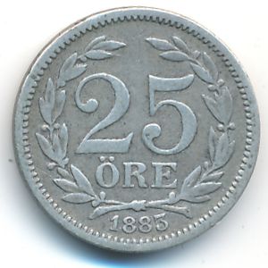 Sweden, 25 ore, 1883